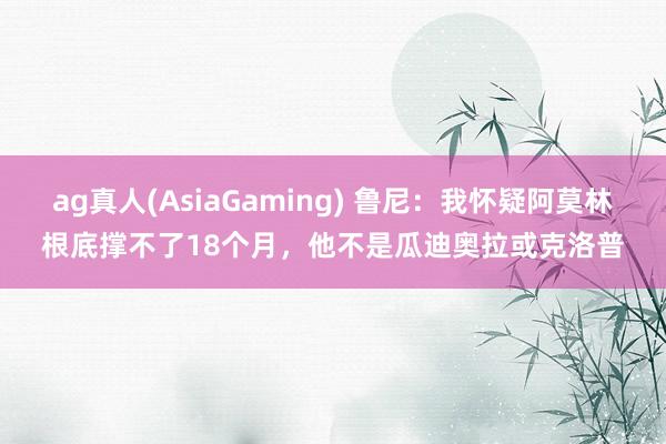 ag真人(AsiaGaming) 鲁尼：我怀疑阿莫林根底撑不了18个月，他不是瓜迪奥拉或克洛普