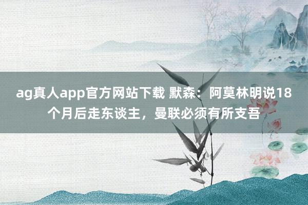 ag真人app官方网站下载 默森：阿莫林明说18个月后走东谈主，曼联必须有所支吾