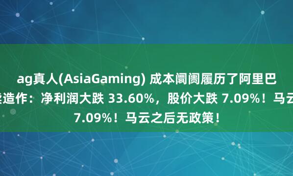 ag真人(AsiaGaming) 成本阛阓履历了阿里巴巴的即时零卖造作：净利润大跌 33.60%，股价大跌 7.09%！马云之后无政策！