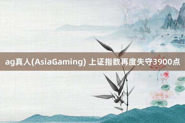 ag真人(AsiaGaming) 上证指数再度失守3900点