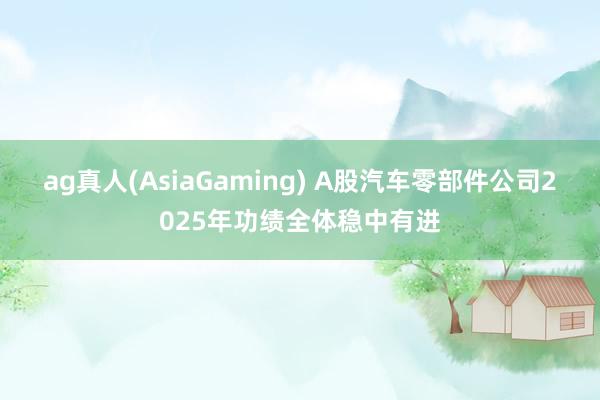 ag真人(AsiaGaming) A股汽车零部件公司2025年功绩全体稳中有进