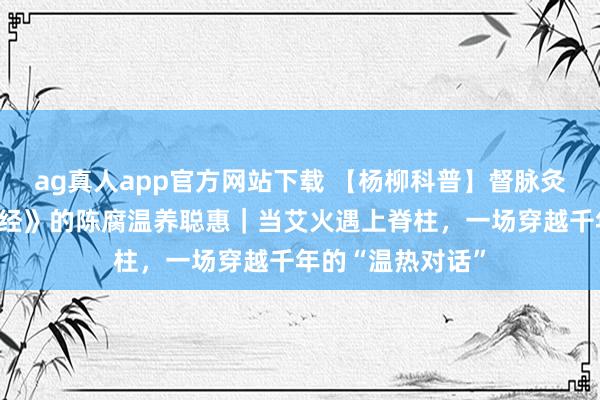 ag真人app官方网站下载 【杨柳科普】督脉灸：源自《黄帝内经》的陈腐温养聪惠｜当艾火遇上脊柱，一场穿越千年的“温热对话”