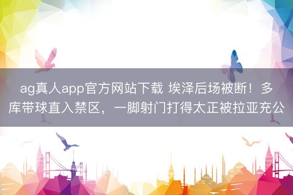 ag真人app官方网站下载 埃泽后场被断！多库带球直入禁区，一脚射门打得太正被拉亚充公