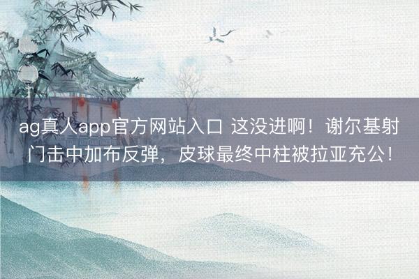 ag真人app官方网站入口 这没进啊！谢尔基射门击中加布反弹，皮球最终中柱被拉亚充公！