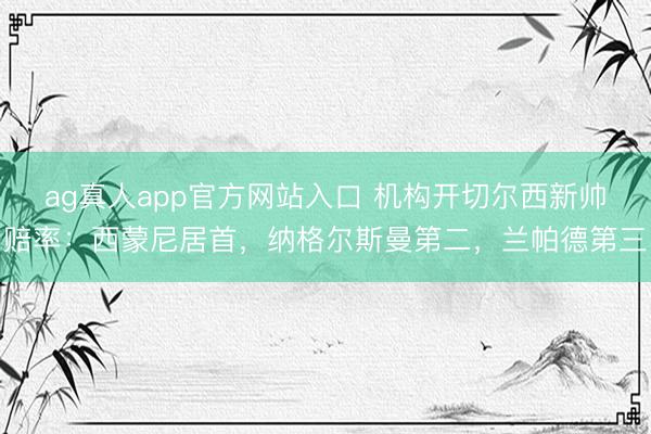 ag真人app官方网站入口 机构开切尔西新帅赔率：西蒙尼居首，纳格尔斯曼第二，兰帕德第三