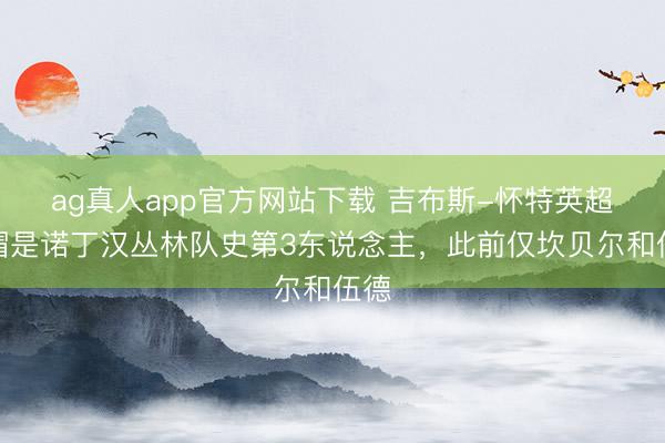 ag真人app官方网站下载 吉布斯-怀特英超戴帽是诺丁汉丛林队史第3东说念主，此前仅坎贝尔和伍德