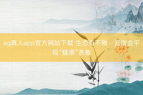 ag真人app官方网站下载 生态奇不雅：云南金平现“蝶瀑”表象