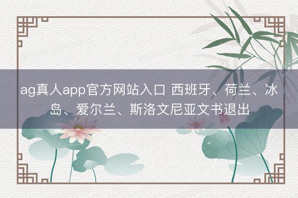 ag真人app官方网站入口 西班牙、荷兰、冰岛、爱尔兰、斯洛文尼亚文书退出