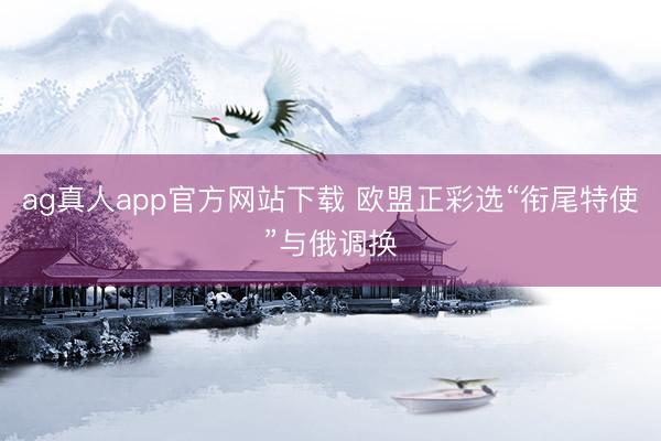 ag真人app官方网站下载 欧盟正彩选“衔尾特使”与俄调换
