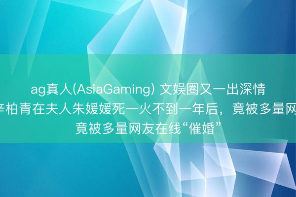 ag真人(AsiaGaming) 文娱圈又一出深情悲催！ 52岁辛柏青在夫人朱媛媛死一火不到一年后，竟被多量网友在线“催婚”