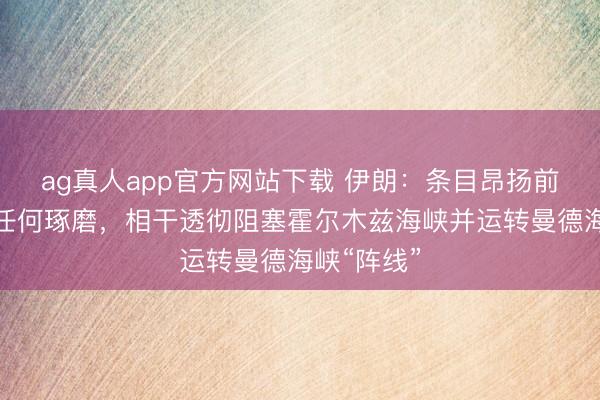 ag真人app官方网站下载 伊朗：条目昂扬前不会举行任何琢磨，相干透彻阻塞霍尔木兹海峡并运转曼德海峡“阵线”