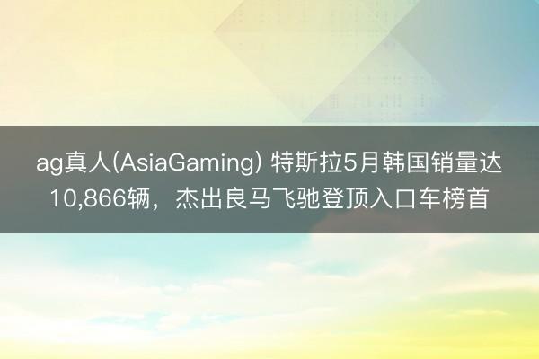 ag真人(AsiaGaming) 特斯拉5月韩国销量达10,866辆,杰出良马飞驰登顶入口车榜首