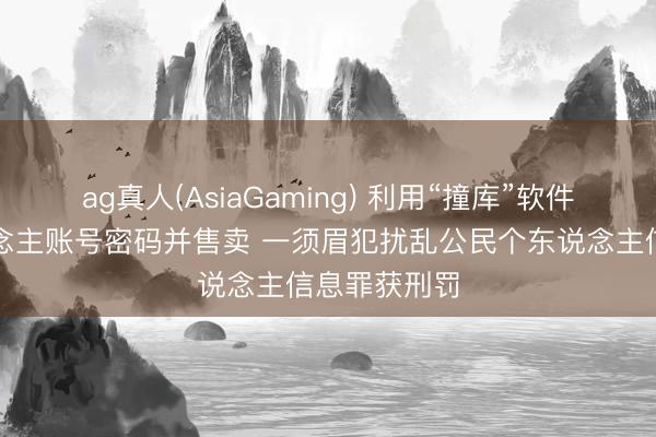 ag真人(AsiaGaming) 利用“撞库”软件取得他东说念主账号密码并售卖 一须眉犯扰乱公民个东说念主信息罪获刑罚